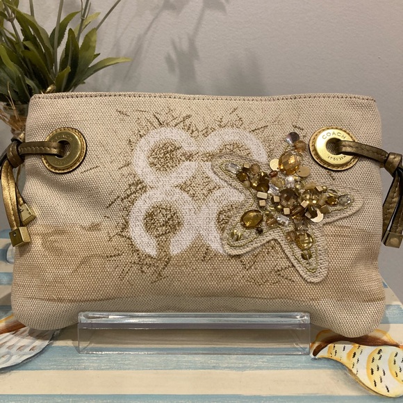 Coach Handbags - Coach Audrey Starfish Canvas Clutch/Wristlet